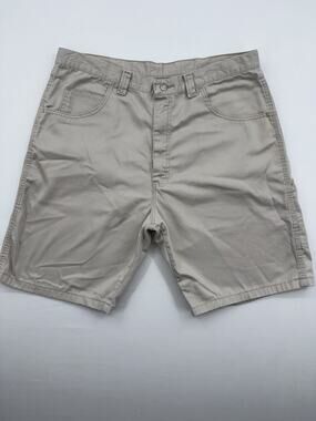 Wrangler Mens Jean Shorts Cream Cotton Canvas Workwear Utility